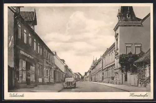 AK Walsrode, Moorstrasse mit Geschäft Hermann Lenthe