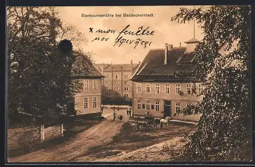 AK Baddeckenstedt, Bierbaumsmühle mit Strasse aus der Vogelschau