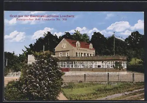 AK Dresden-Loschwitz, Gasthaus Beerenweinschänke Loschwitz