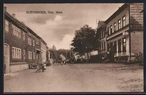 AK Altenbergen /Th., Strassenpartie mit Geschäftshaus