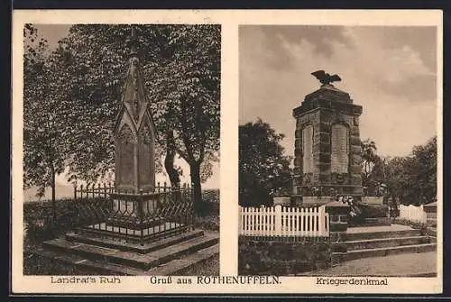 AK Rothenuffeln, Kriegerdenkmal, Denkmal Landrats Ruh