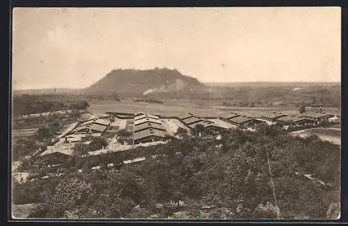 AK Ludwigsburg-Eglosheim, Kriegsgefangenen-Lager mit Bergblick aus der Vogelschau