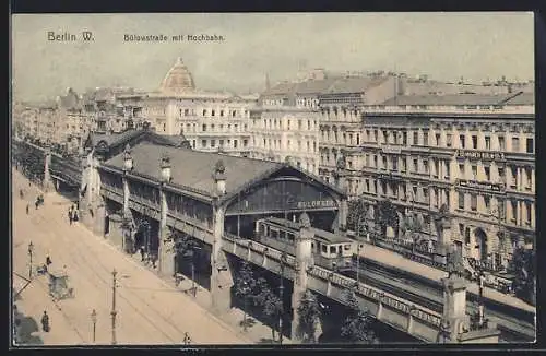 AK Berlin-Schöneberg, Bülowstrasse mit Hochbahn