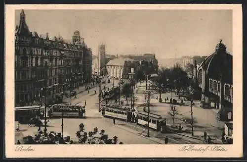 AK Berlin-Schöneberg, Nollendorf-Platz mit Strassenbahnen