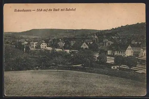 AK Rockenhausen, Blick auf die Stadt mit Bahnhof