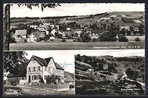 AK Ochsenwang /Schwäb. Alb, Ortsansicht, Gasthaus z. Rössle, Randecker Maar