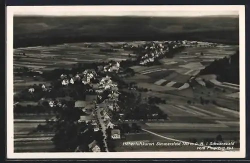 AK Simmersfeld i. Schwarzwald, Totalansicht vom Flugzeug aus