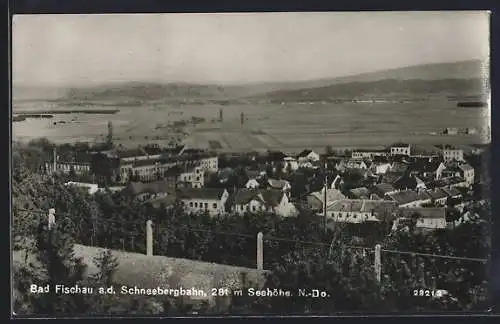 AK Bad Fischau a. d. Schneebergbahn, Totalansicht mit Fernblick