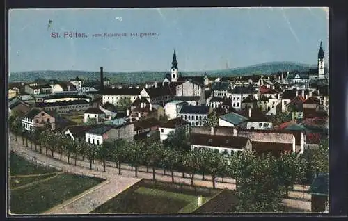 AK St. Pölten, Teilansicht vom Kaiserwald aus