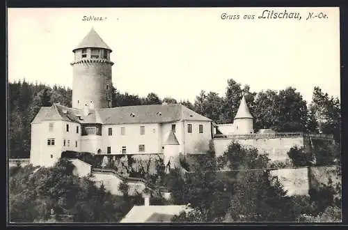 AK Litschau, Schloss, Gedicht