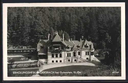 AK Urgersbach bei Gutenstein, Erholungsheim aus der Vogelschau