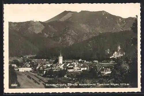 AK Türnitz /Niederdonau, Gesamtansicht mit Türnitzer Höger aus der Vogelschau