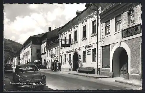 AK Türnitz, Strassenpartie mit Gasthof zum goldenen Ochsen