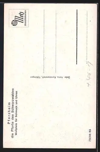 AK Pforzheim, Strassenbahnen auf der Karl- Friedrich-Strasse