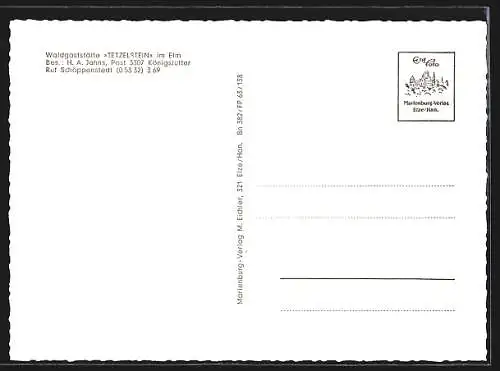 AK Königslutter / Elm, Waldgasthaus Tetzelstein, Innenansichten