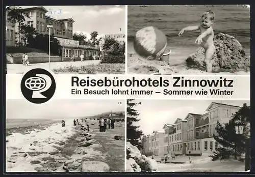 AK Zinnowitz /Kr. Wolgast, Hotel Otto Schmirgal, Hotel Philipp Müller