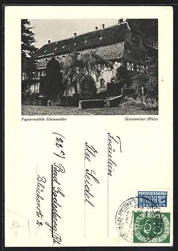 AK Gleisweiler /Pfalz, Ansicht der Papiermühle