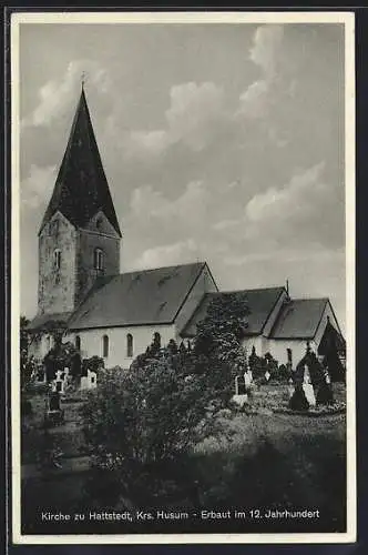 AK Hattstedt /Krs. Husum, Kirche, erbaut im 12. Jahrhundert