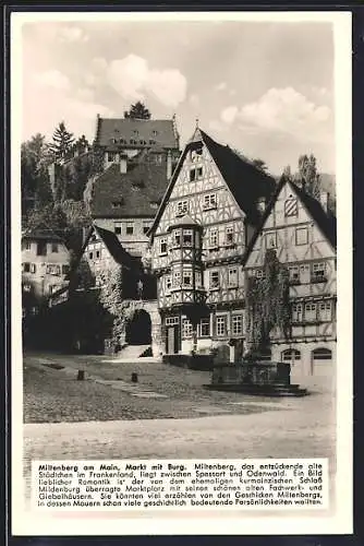 AK Miltenberg am Main, Markt mit Burg