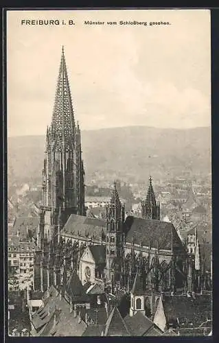 AK Freiburg i. B., Münster vom Schlossberg gesehen