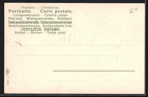 Präge-AK Vase mit Vergissmeinnicht und Jahreszahl 1905