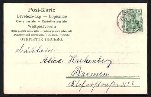 Präge-AK Jahreszahl 1903 mit Kleeblättern und Vergissmeinnicht