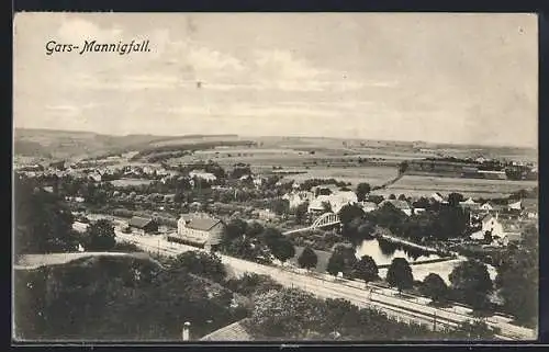 AK Gars-Mannigfall, Teilansicht mit Bahnhof