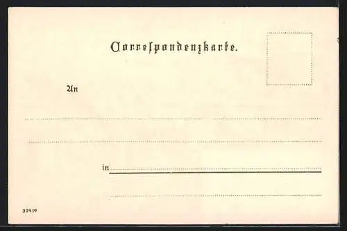 Lithographie Dürnstein a. d. Donau, Teilansicht mit kleiner Gasse