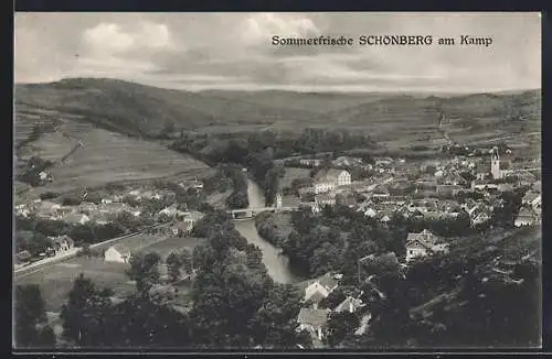 AK Schönberg am Kamp, Blick über Ort und Umgebung