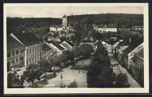 AK Litschau /N.-Oe., Stadtplatz mit Schloss