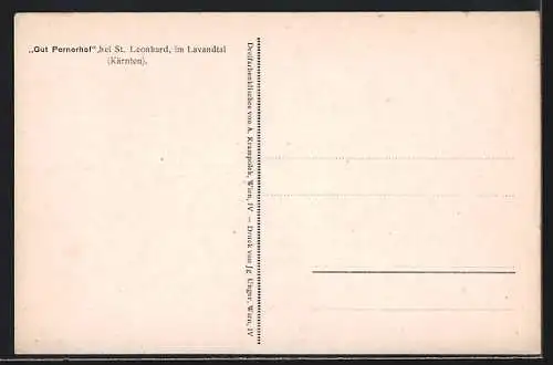 Künstler-AK St. Leonhard i. Lavanttal, Das Gut Pernerhof