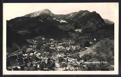 AK Eisenkappel /Kä., Ortsansicht mit Bergpanorama