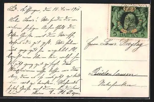 AK Bad Kissingen, Saalepartie mit Boot