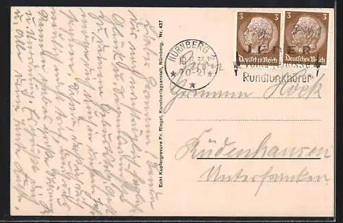 AK Nürnberg, Albrecht Dürerhaus aus der Vogelschau