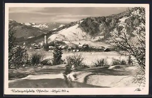 AK Pfronten /Allgäu, Gesamtansicht mit Umgebung im Winter