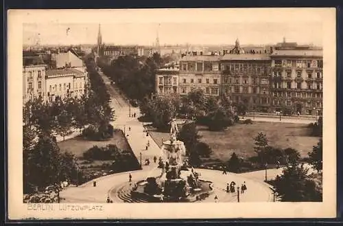 AK Berlin-Tiergarten, Lützowplatz mit Springbrunnen