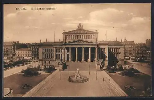 AK Berlin, Kgl. Schauspielhaus mit Anlagen u. Strasse aus der Vogelschau, Gendarmenmarkt