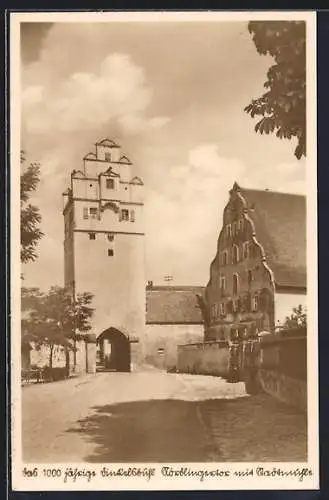 AK Dinkelsbühl, Nördlingertor mit Stadtmühle