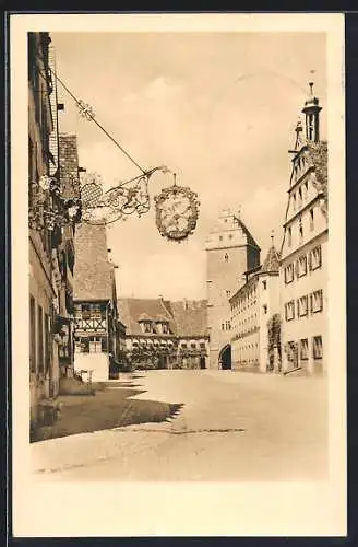 AK Dinkelsbühl, Rothenburger Strasse mit Gasthaus