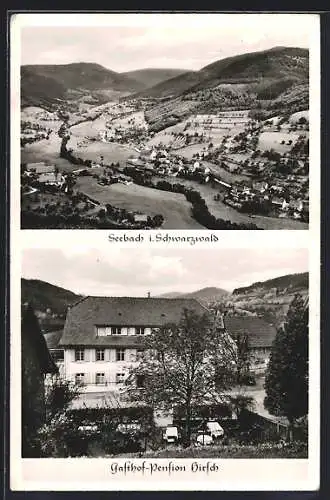 AK Seebach i. Schwarzwald, Gasthof-Pension Hirsch, Panorama