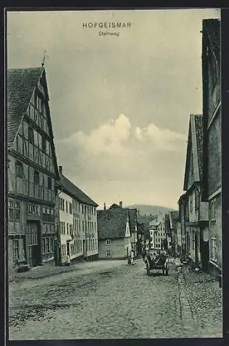 AK Hofgeismar, Strassenblick in den Steinweg