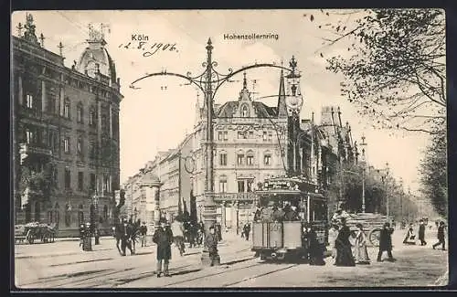 AK Köln-Neustadt, Hohenzollernring mit Strassenbahn