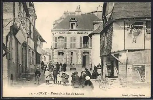 AK Auray, Entrée de la Rue du Château