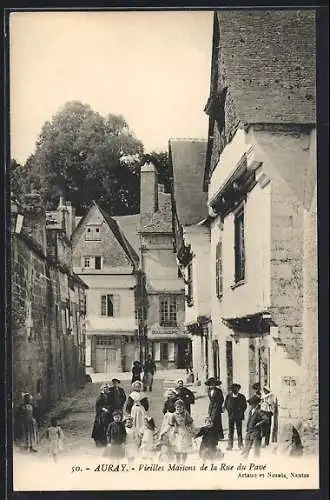 AK Auray, Vieilles maisons de la Rue du Pavé