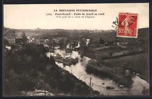 AK Pont-Scorff, Vallée du Scorff au Leslé, Vue prise de la route de Cléguer