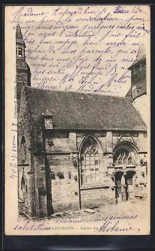 AK Malestroit, Église du XIIe siècle avec portique gothique