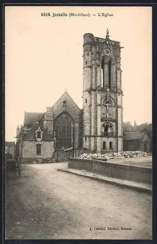 AK Josselin, L`Église de Josselin, Morbihan