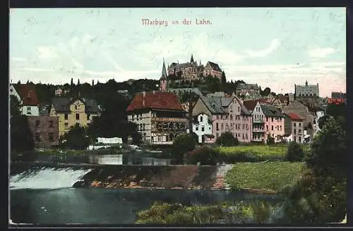 AK Marburg a. d. Lahn, Blick v. d. Hirschenmühle