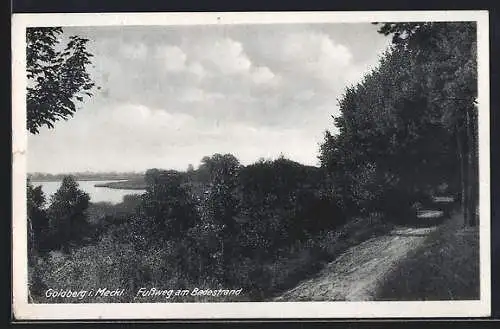 AK Goldberg i. Meckl., Fussweg am Badestrand