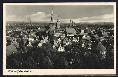 AK Osnabrück, Totalansicht aus der Vogelschau